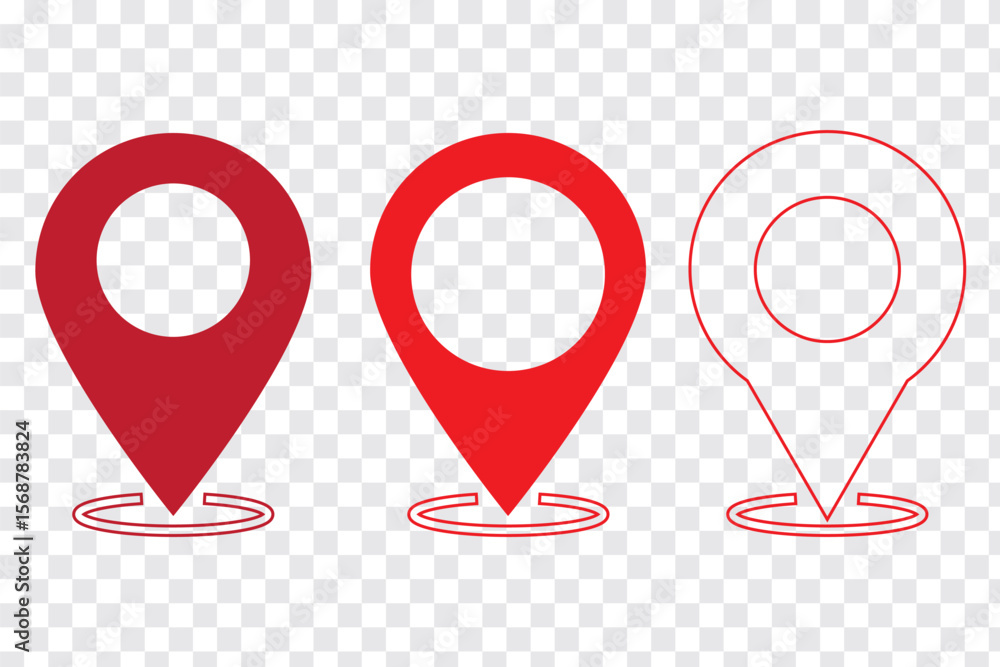 Fototapeta premium Location Pin icon set. Location icon vector. destination icon. Variety Design Map pin. Vector Illustration Isolated On a white background.