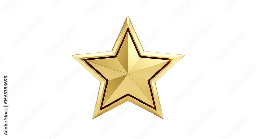 Gold Star: 3D Render of a Shiny Five-Pointed Star Award Icon Gold Star: 3D Render of a Shiny Five-Pointed Star Award Icon