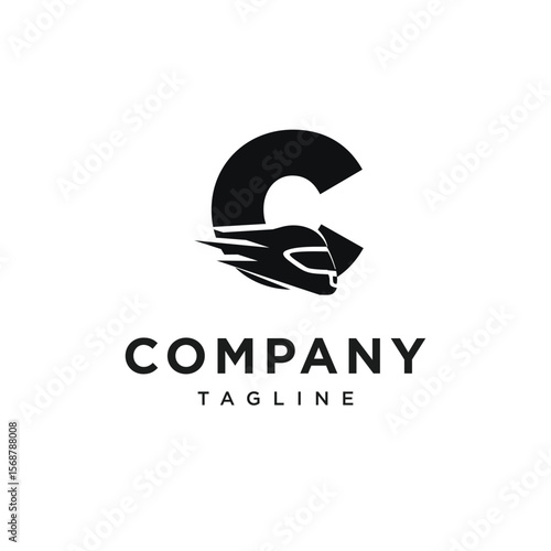 Letter C Racing Helm Logo Icon Vector