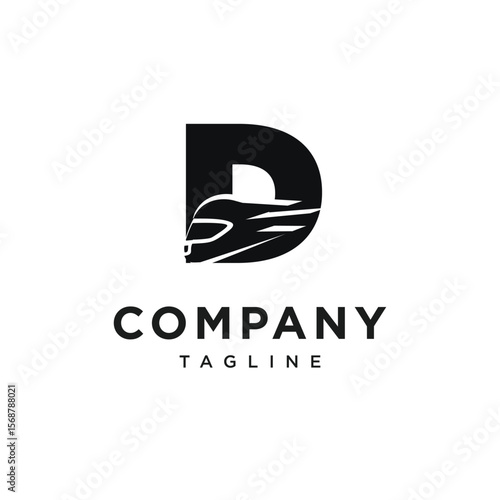 Letter D Racing Helm Logo Icon Vector