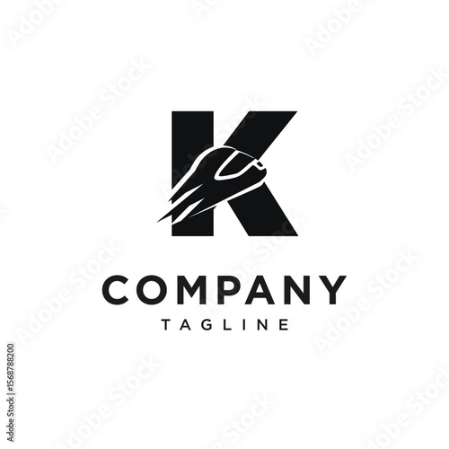 Letter K Racing Helm Logo Icon Vector
