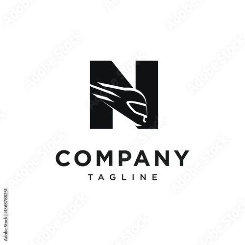 Letter N Racing Helm Logo Icon Vector