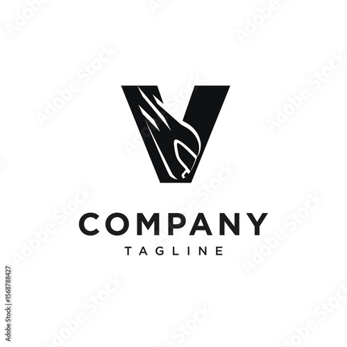 Letter V Racing Helm Logo Icon Vector