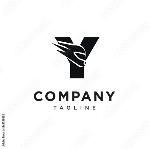 Letter Y Racing Helm Logo Icon Vector