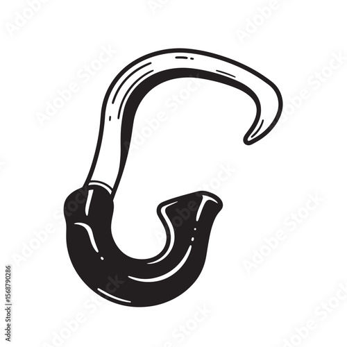 Artistic hand drawn black and white saxophone illustration for music and vintage art