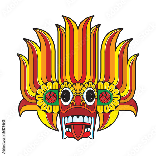 isolated sri lanka traditional devil mask vector art