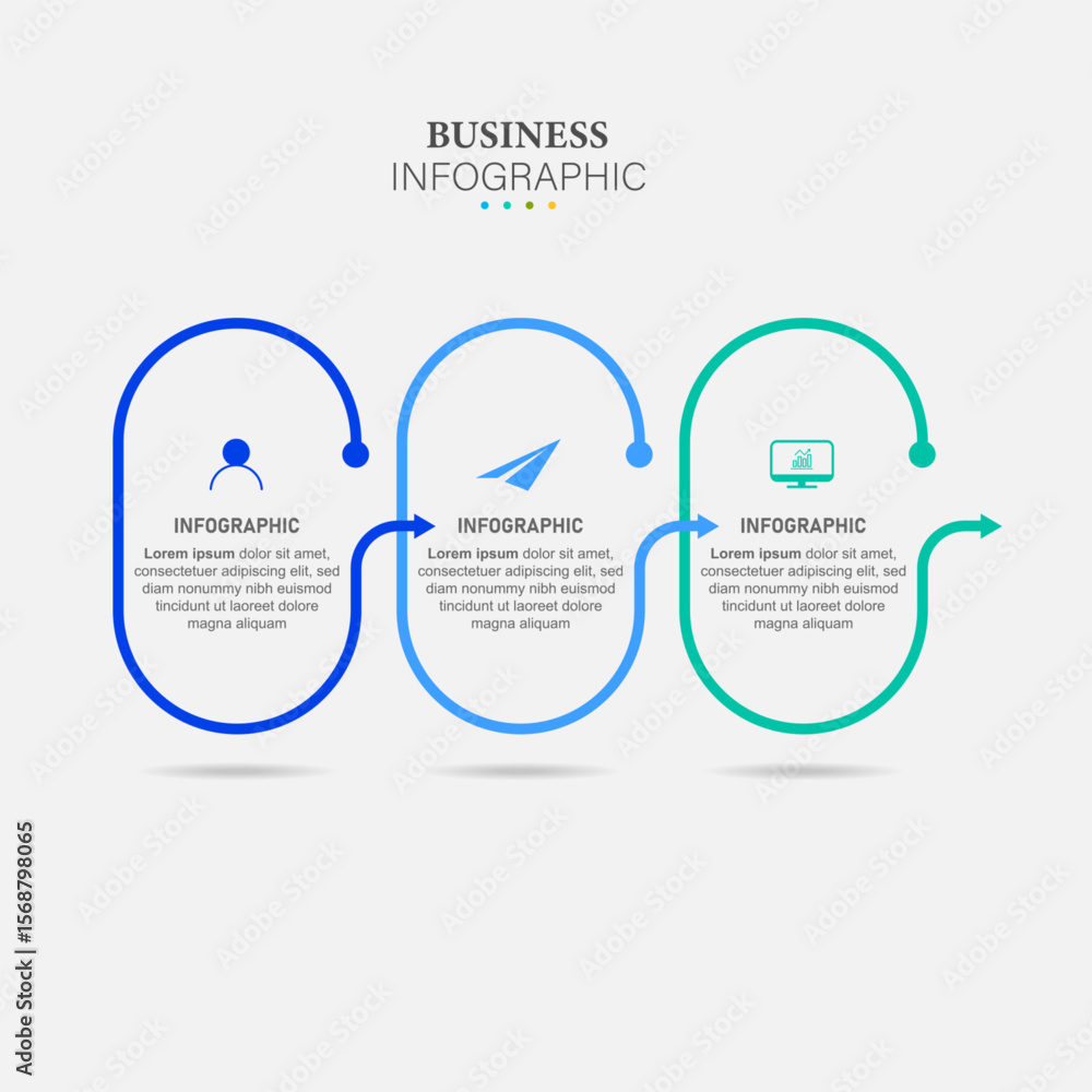 Obraz premium Line step infographic. 3 options workflow diagram, circle timeline number infograph, process steps chart. Linear vector infographics. Process order infographic arrow and steps point illustration