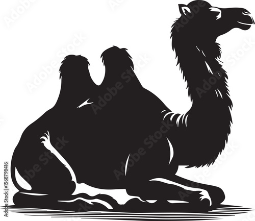 black logo camel is sitting vector, logo camel is sitting vector illustration