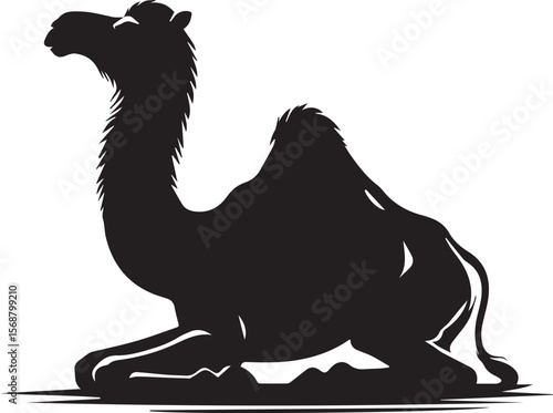 black logo camel is sitting vector, logo camel is sitting vector illustration