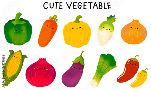 cute vegetable illustration transparant background