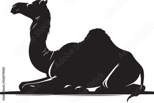 black logo camel is sitting vector, logo camel is sitting vector illustration