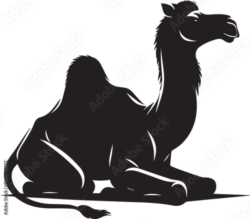 black logo camel is sitting vector, logo camel is sitting vector illustration