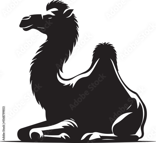 black logo camel is sitting vector, logo camel is sitting vector illustration