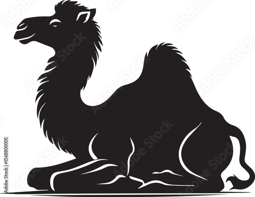 black logo camel is sitting vector, logo camel is sitting vector illustration