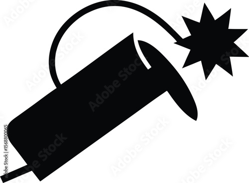 Pack of dynamite with lit fuse flat vector. dynamite icon Vector flat thin line illustration