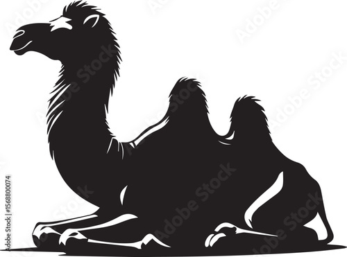 black logo camel is sitting vector, logo camel is sitting vector illustration