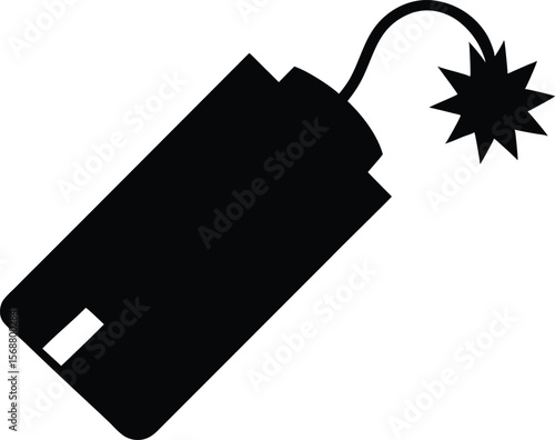 Pack of dynamite with lit fuse flat vector. dynamite icon Vector flat thin line illustration