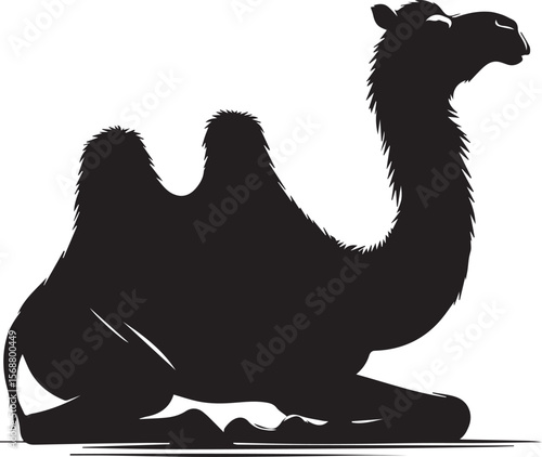 black logo camel is sitting vector, logo camel is sitting vector illustration