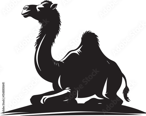 black logo camel is sitting vector, logo camel is sitting vector illustration