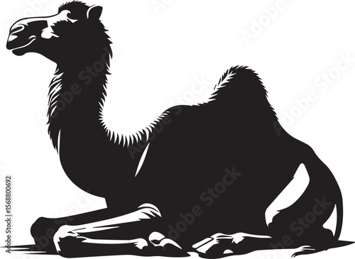 black logo camel is sitting vector, logo camel is sitting vector illustration