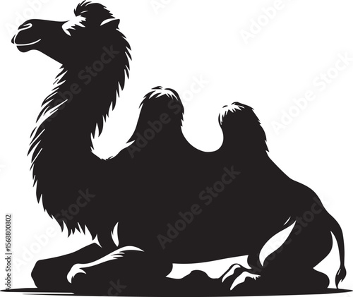 black logo camel is sitting vector, logo camel is sitting vector illustration