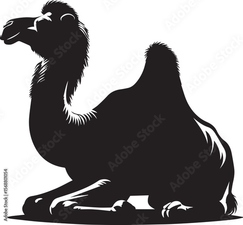 black logo camel is sitting vector, logo camel is sitting vector illustration