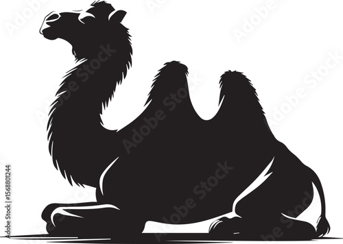 black logo camel is sitting vector, logo camel is sitting vector illustration