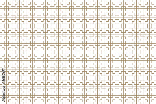 Seamless Japanese pattern with intricate geometric design, repeating sashiko motif with interlocking square and lines, vector illustration for traditional elegance design.