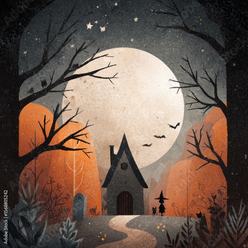 spooky halloween poster illustration