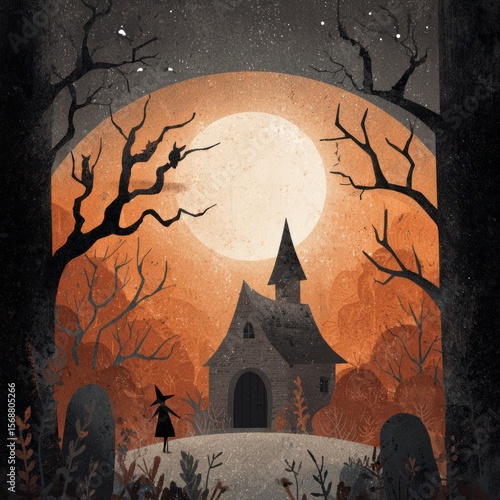 spooky halloween poster illustration