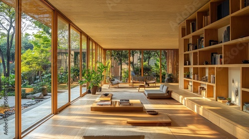 Open interiors with fluid, natural light. 