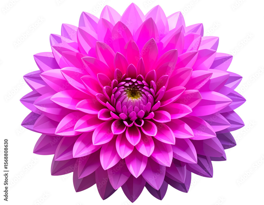 Low Poly 3D Render of a Bright Pink Aster Flower, isolated on transparent background Low Poly 3D Render of a Bright Pink Aster Flower, isolated on transparent background