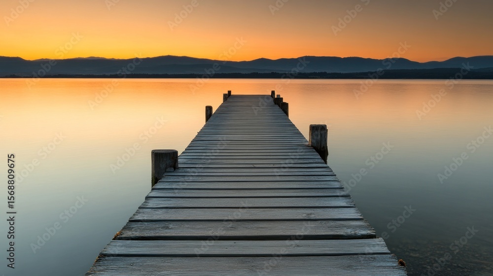 Fototapeta premium Peaceful sunrise over a lake