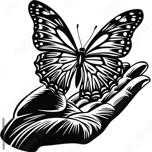 butterfly on hand