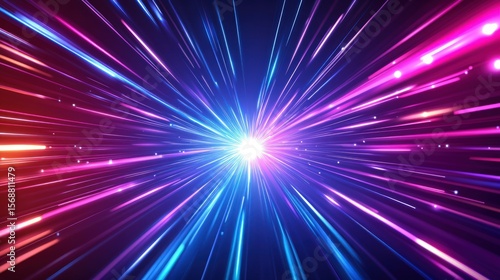 Abstract speed lines, vibrant colors, radiating outwards