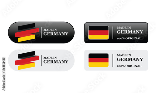 Made in Germany label design in dark and light style