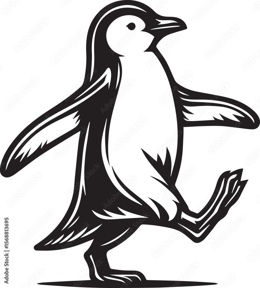 Fototapeta premium penguin silhouette vector, logo vector illustration, penguin vector design