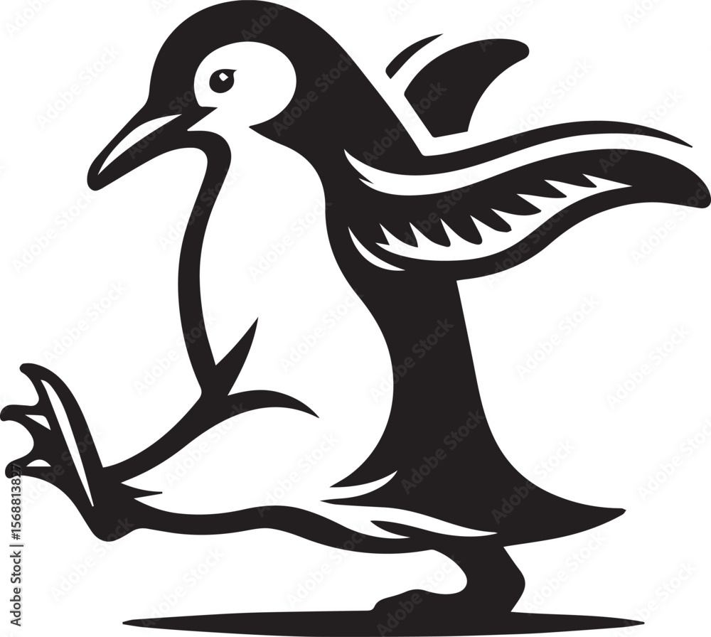 penguin silhouette vector, logo vector illustration, penguin vector design penguin silhouette vector, logo vector illustration, penguin vector design