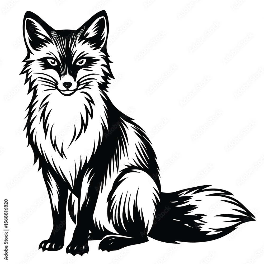 black and white fox black and white fox