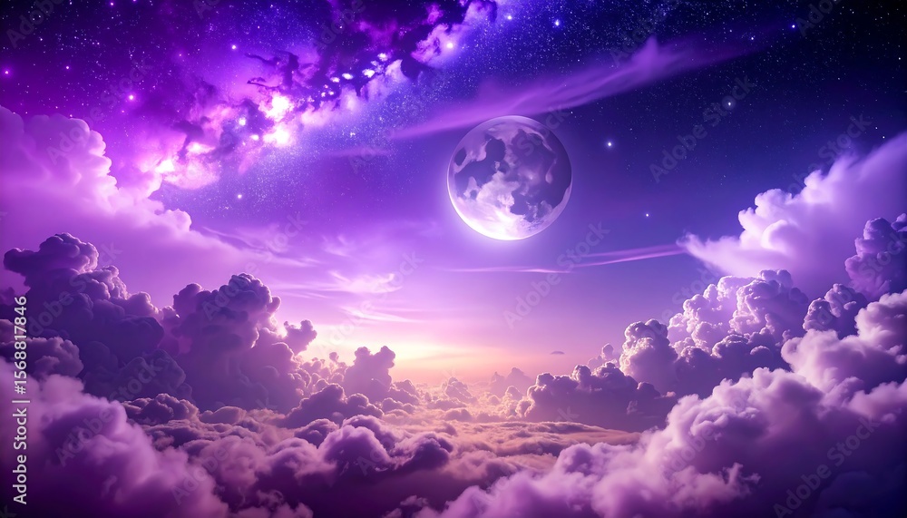 Obraz premium Cosmic cloudscape at night