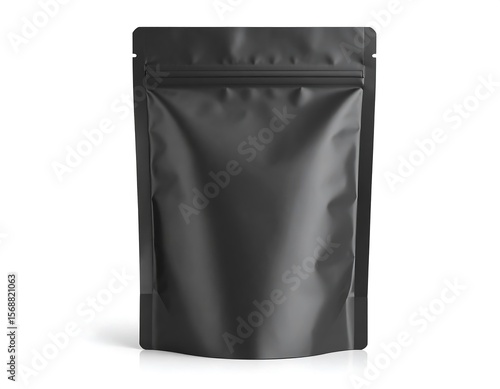 Blank black pouch packaging