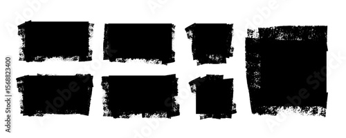 Set of Grunge Brush strokes , Paintbrush Grunge design elements, Hand drawn Grunge texture, text box backgrounds vector illustrator