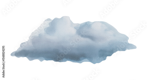 Watercolor cloud isolated on white background