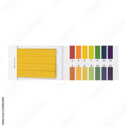 pH Scale with Litmus Papers Illustration Isolated on White Background