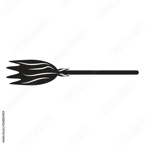 Stylized Witch's Broom Illustration Design