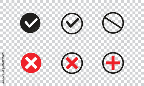 Check and X Marks in Squares for User Interface Design