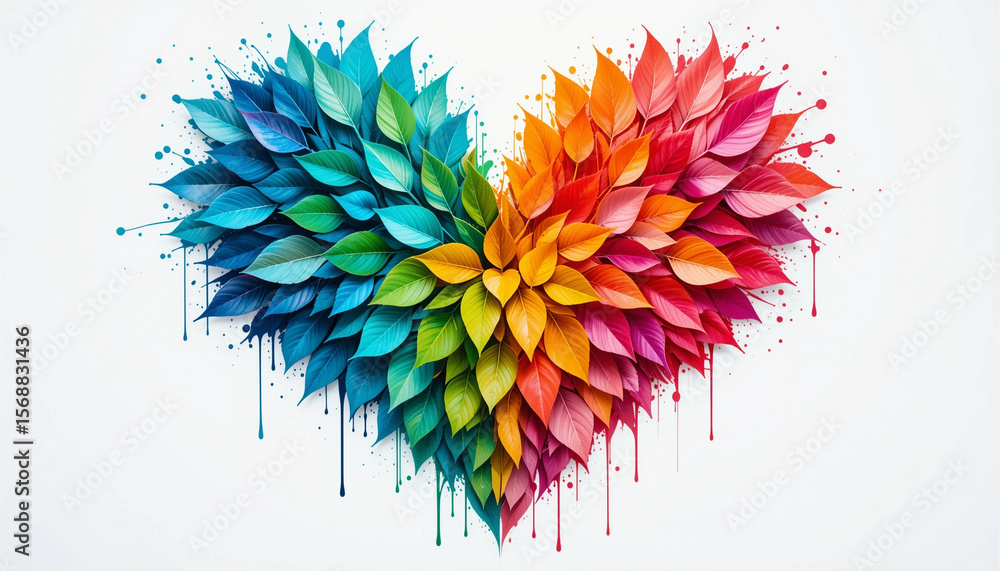 Fototapeta premium Watercolor heart of flowers -Generative Ai new 