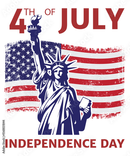 fourth of july independence day statue t-shirt design