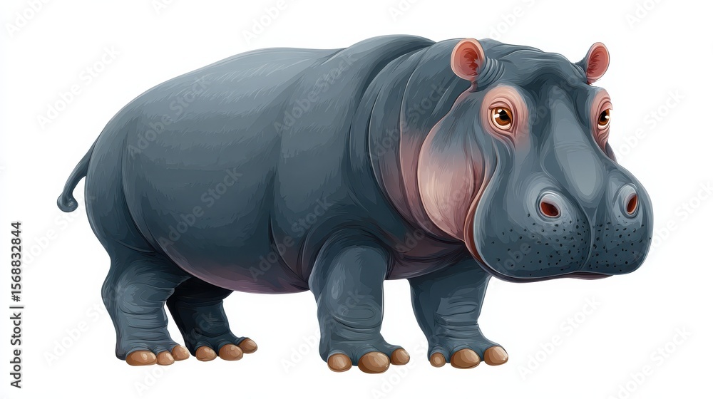 Cartoon Hippo Vector, no logos, no brands Cartoon Hippo Vector, no logos, no brands