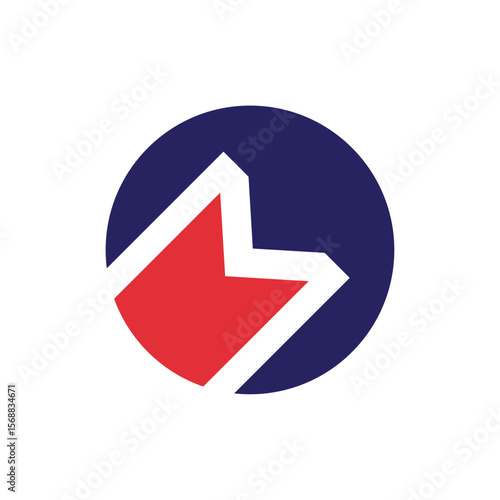 Free Download Dynamic  M Geometric Logo with Red and Blue Elements - GFXLoad